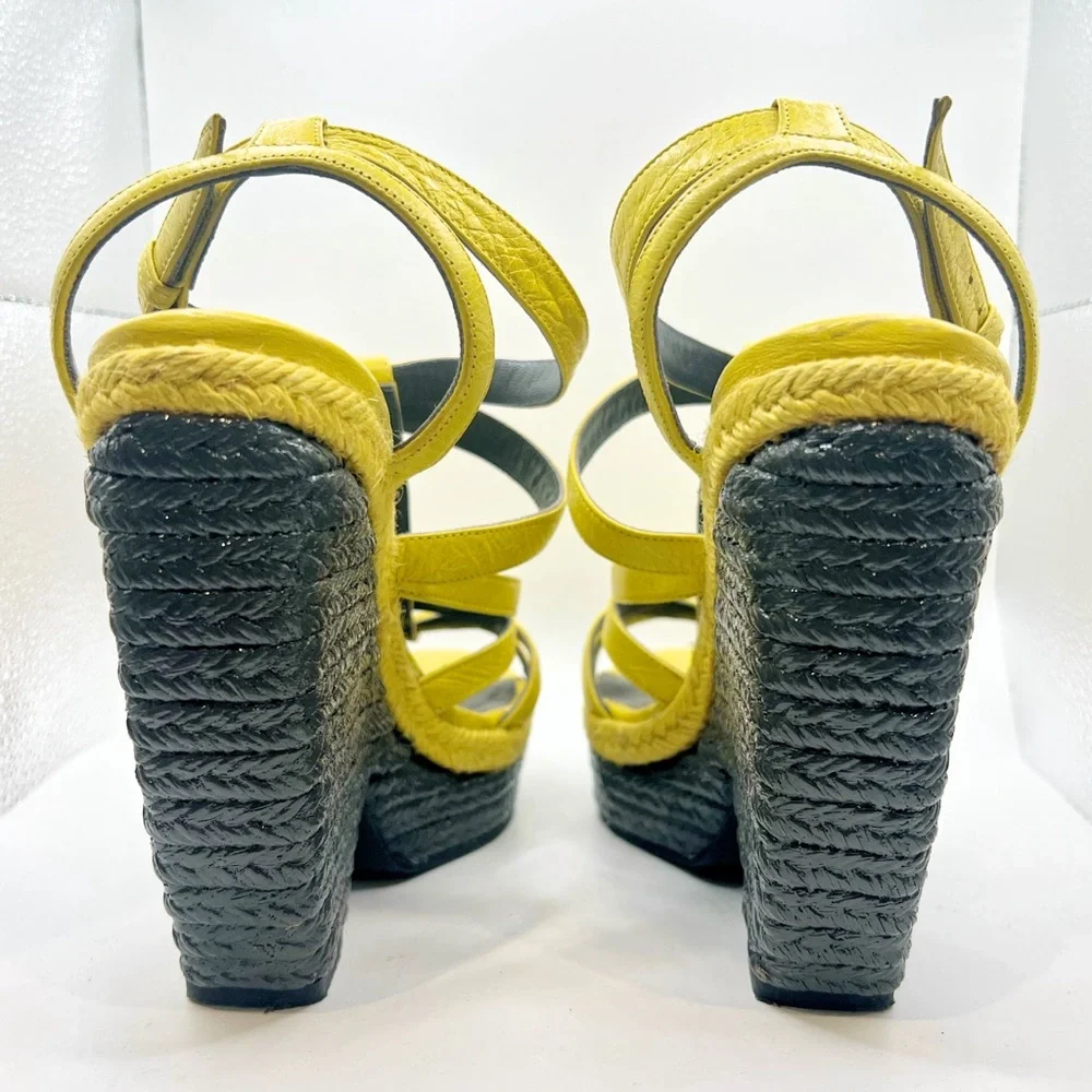Balenciaga Yellow Strappy Wedges - Picture 4 of 9
